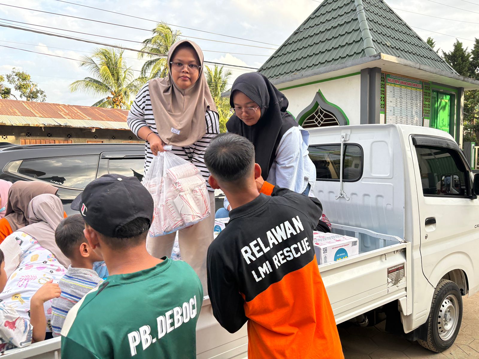 Woman holding donation box